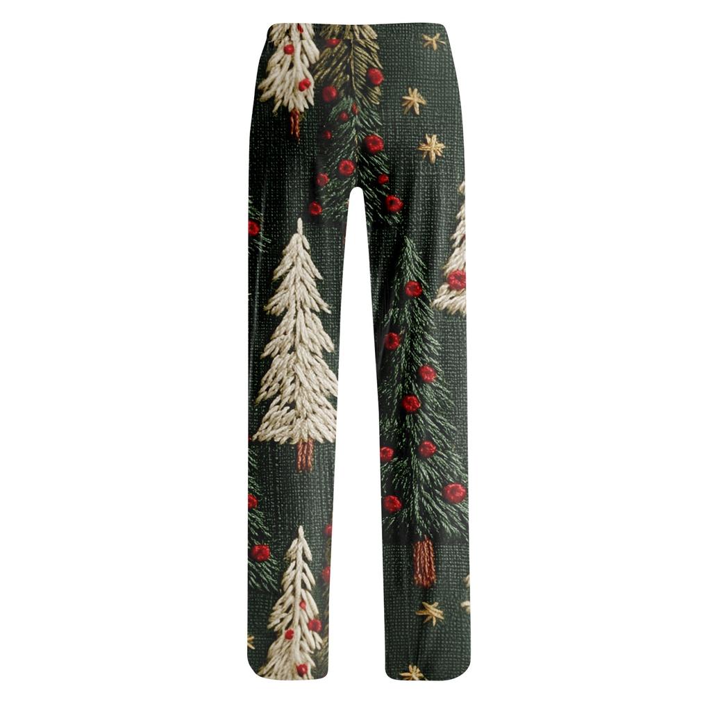 Women's Casual Christmas Print Pants with