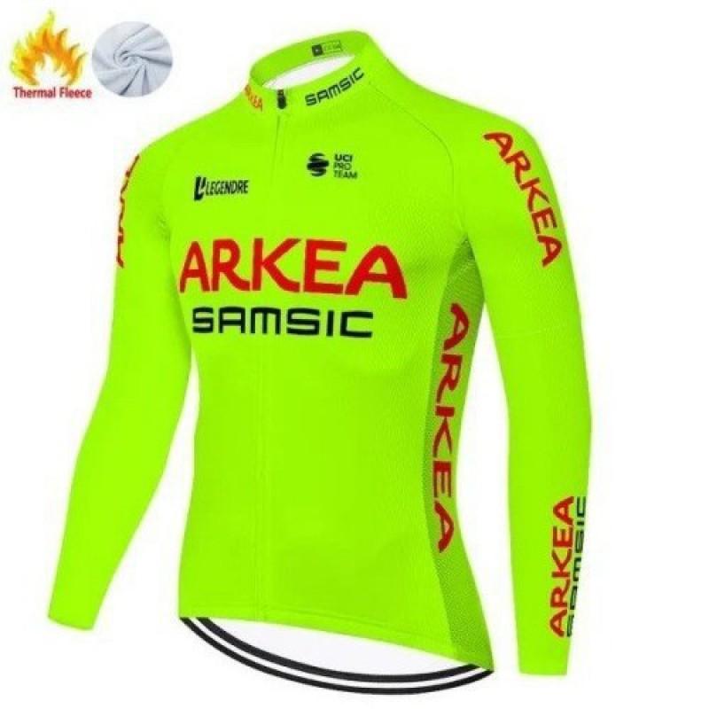 ARKEA Fleece Cycling Jersey Men Women Winter Thermal Long Sleeve Road Mountain Bike Riding Top