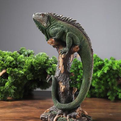 Ornamento Lucertola della Giungla Resina Statuetta Iguana Decorazione Stanza Figurine Giardino Statua Artificiale Accessori Decorazione Casa Nordici