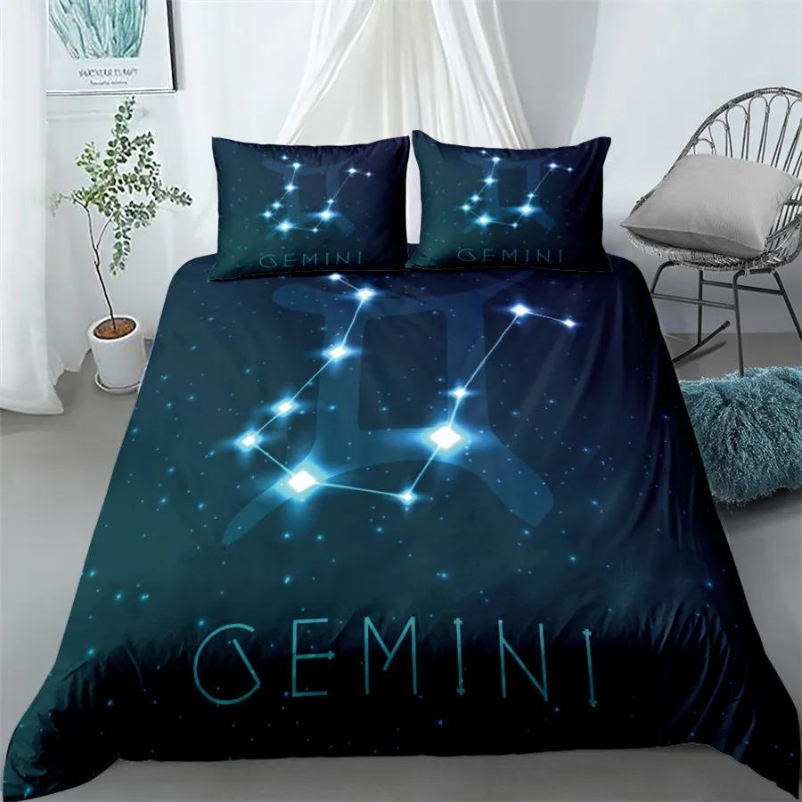 3D Aquarius Sign Zodiac Bedding Set King Queen Double Full Twin Single Size Duvet Cover Pillow Case Bed Linen Set