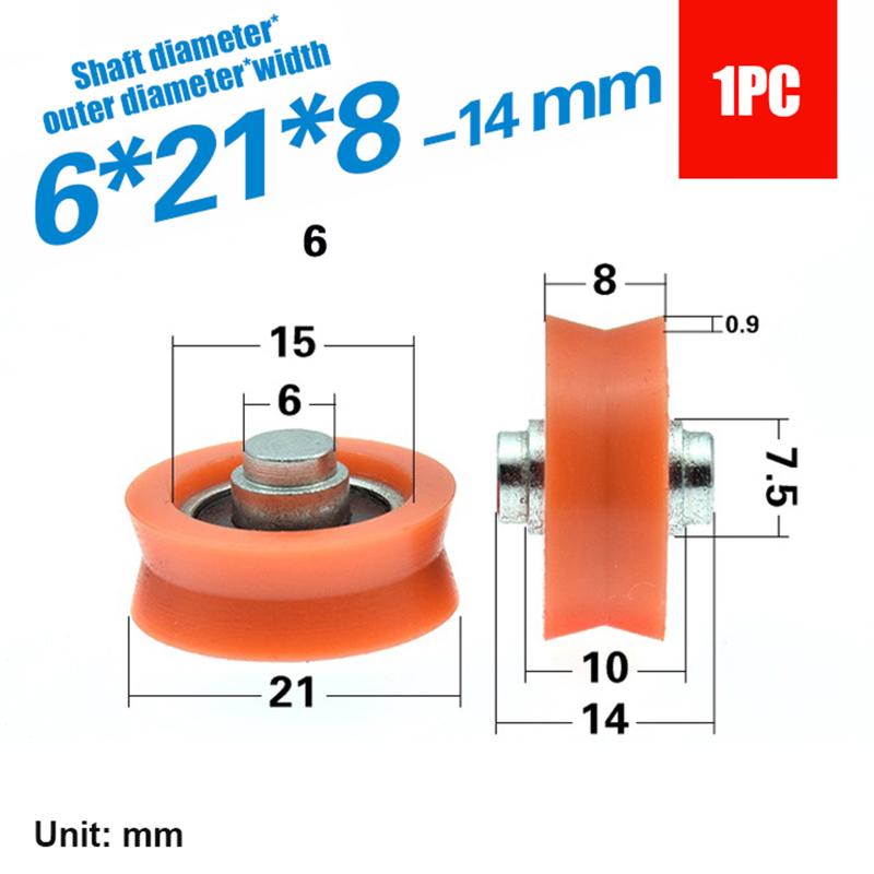 Plastic Groove Bearing Wheel with Shaft POM Nylon Roller Guide for Cabinet Sliding Door Window Track Rail Accessories