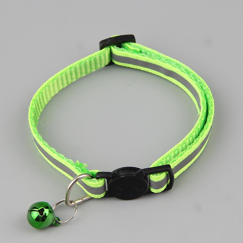 Reflective Cat Collar with Bell Adjustable Nylon Kitten Safe Necklace Collars Buckles For Cute Pets Cat Accessories Supplies