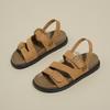 2025 Women's Shoes Buckle Strap Women's Sandals New Belt Buckle Casual Sandals Women High Quality Peep Toe Flat Sandals