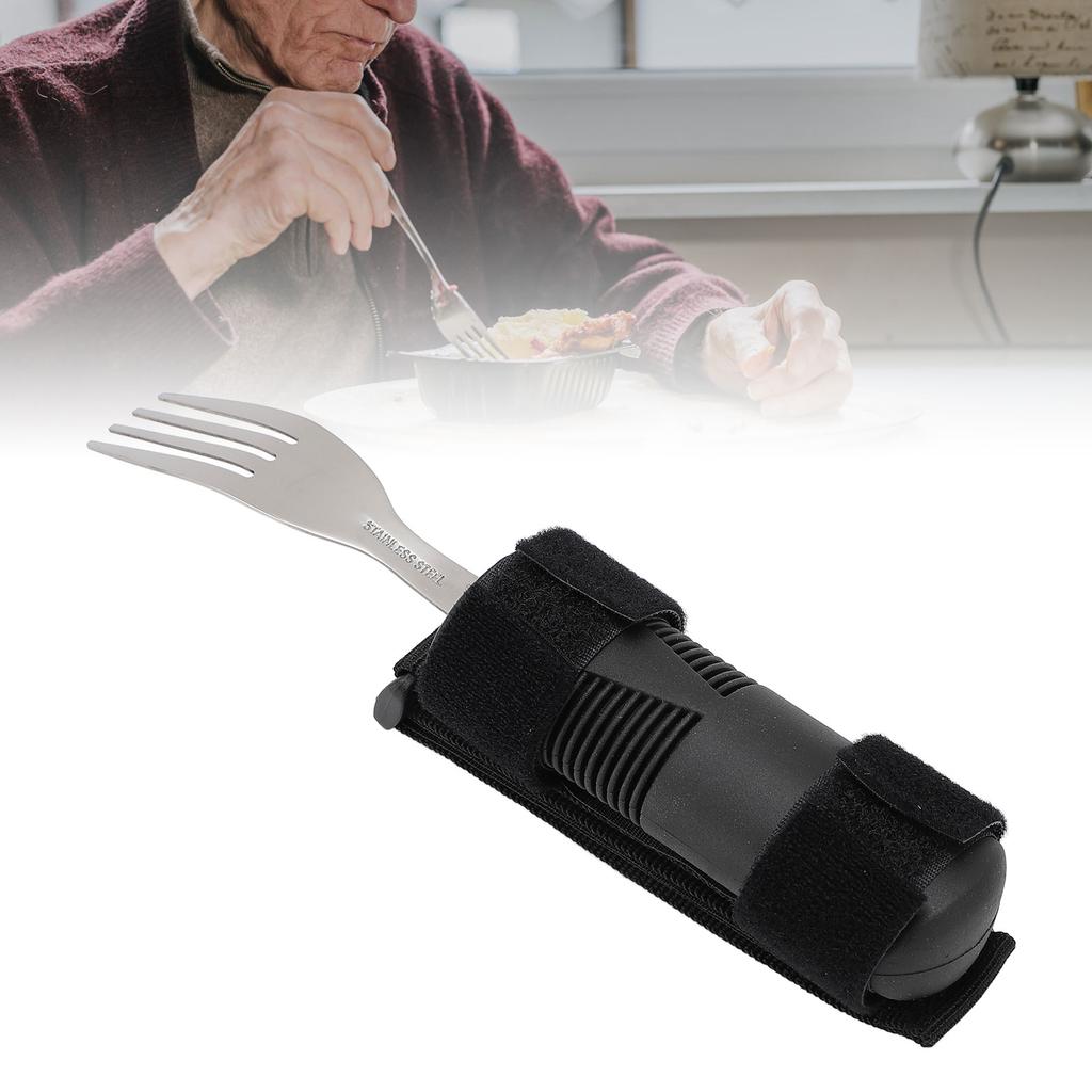 Tacâm adaptiv cu mâner cu curea reglabilă pentru mână, oțel inoxidabil, furculiță adaptivă
