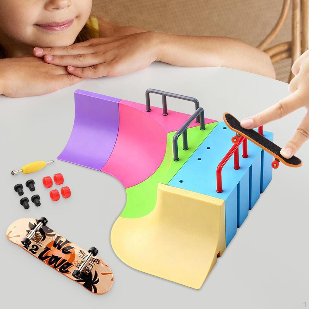 Finger Skateboard Park Kit with Mini Fingerboards for Children Ages 5+ Gifts Style A