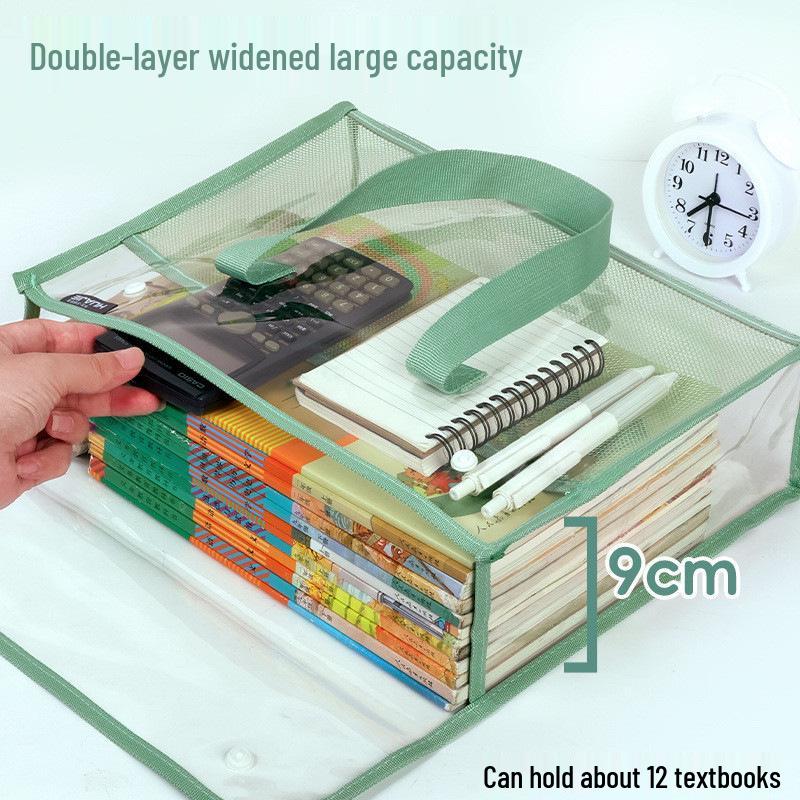 A4 Thickened Transparent Waterproof Student File & Book Storage Bag