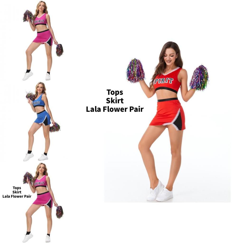Cheerleader Costume With Milk Silk Fabric For Stage Performers And Cosplay Women