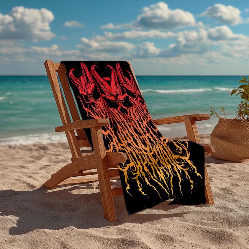 Slasher to Prevail Black Metal Fashion Beach Towel: Ideal for Summer Adventures Soft, absorbent and quick drying suitable for swimming and bathing