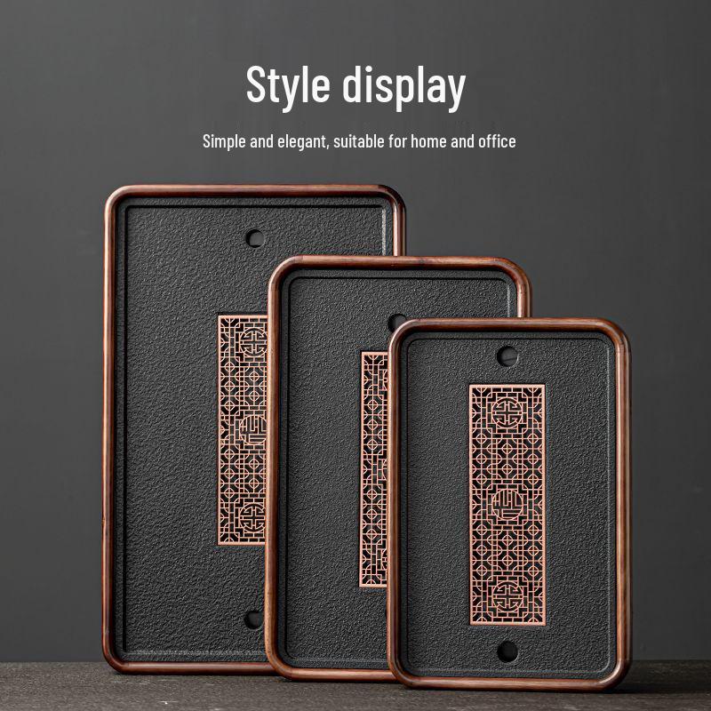 Modern Imitation Wujin Porcelain Tea Tray with Drainage for Dry Brew - Light Luxury Style Tea Table Set