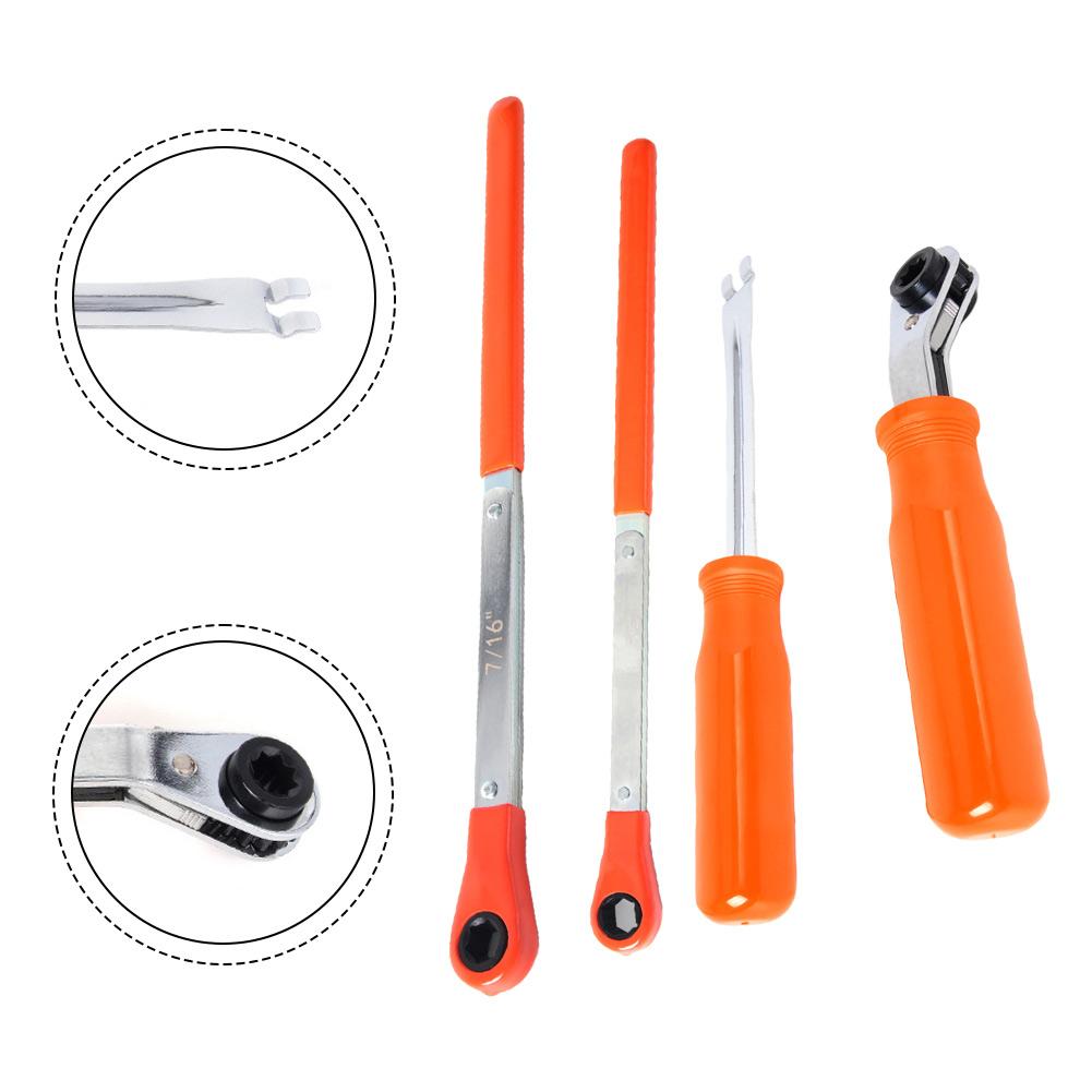 Automatic Slack Adjuster Release Tool Kit 4 Pieces with For 516inch 716inch 916inch Sizes for Truck Brake Repair
