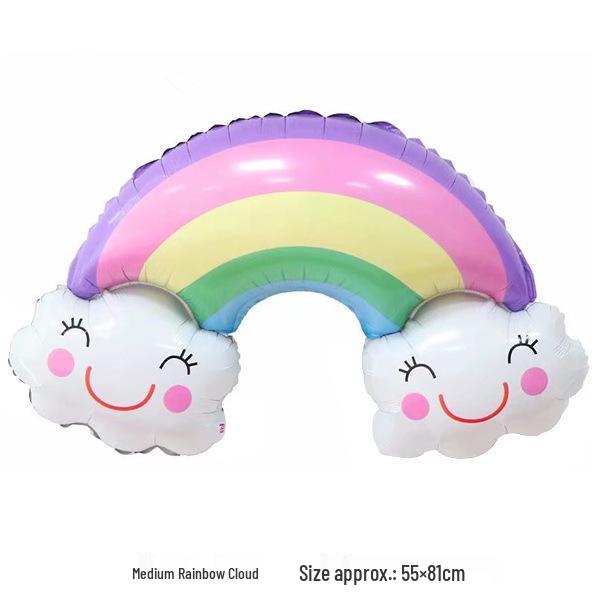 Rainbow Parachute Hot Air Balloon Birthday Decoration Foil Balloons
