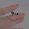 Blue Star Hoop Earrings, Y2k Aesthetic, Trendy Vintage Jewelry