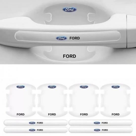 8PCS Clear Car Door Handle Bowl Protector Scuff Guard Anti Scratch For Ford