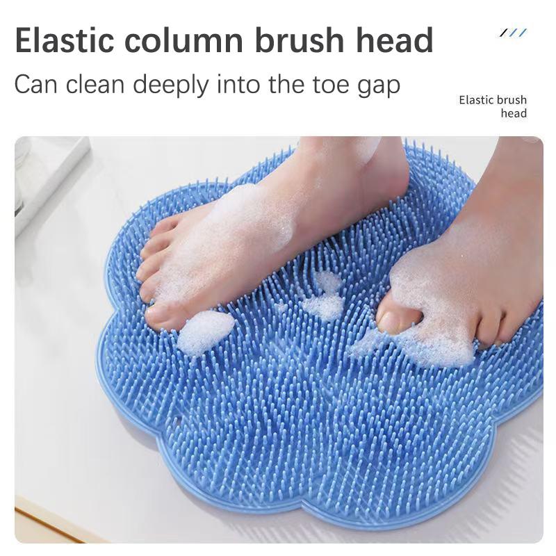 Silikonowa Mata Masująca do Kąpieli Szczotka do Prysznica do Stóp i Pleców Montowana na Ścianie Łazienkowa Mata do Mycia Stóp z Przyssawką