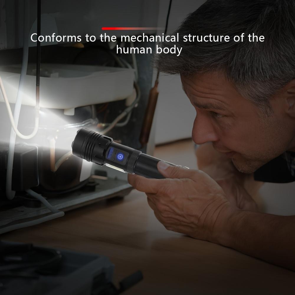 Strong flashlight emergency charging outdoor camping Type-C charging telescopic focusing high brightness long-range shooting