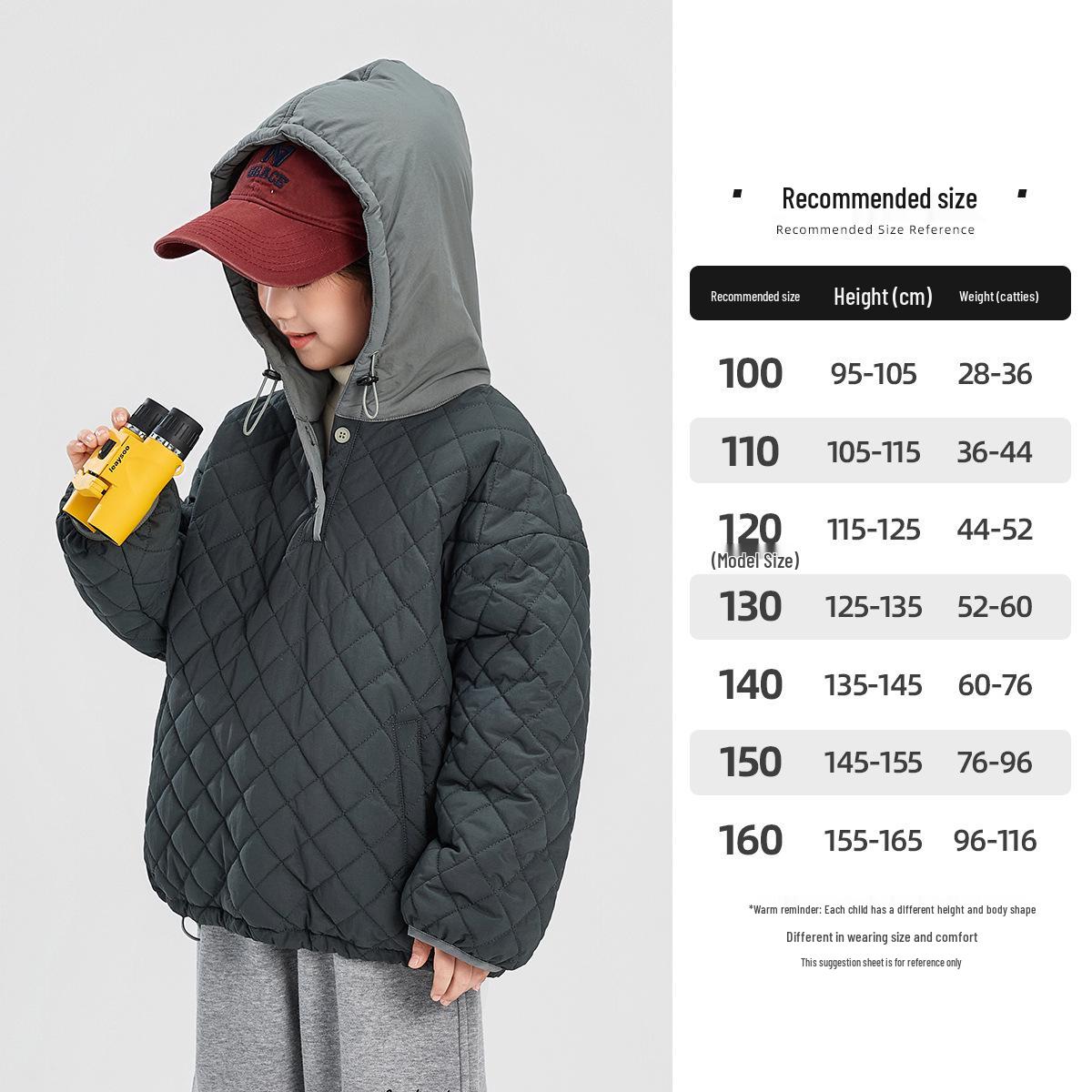 

Зимний флисовый свитшот для мальчиков «Сказка» 2025: Толстое пальто с хлопковой подкладкой 110 cm