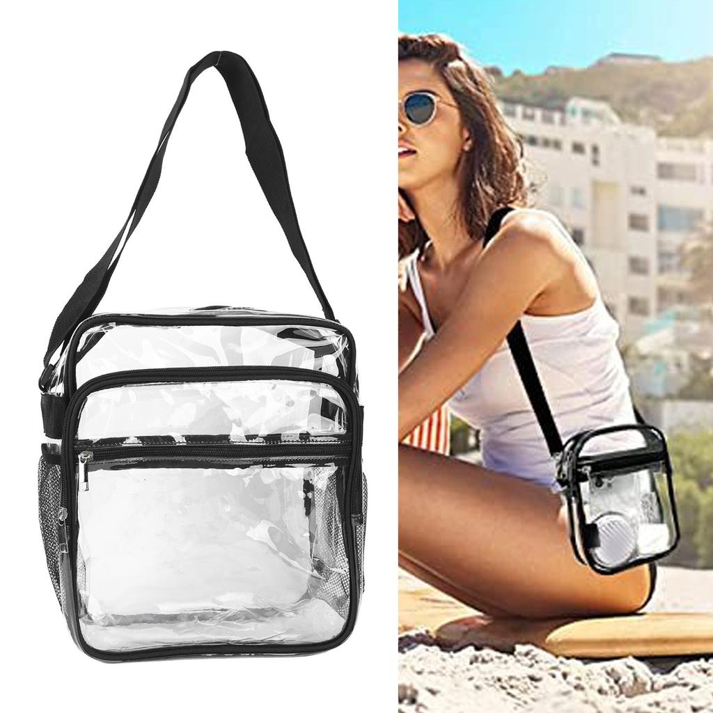 Clr Shoulder Bag Fashion Lightweight Large Capacity PVC Transparent Shoulder Bag for Travel Concerts Sports Events