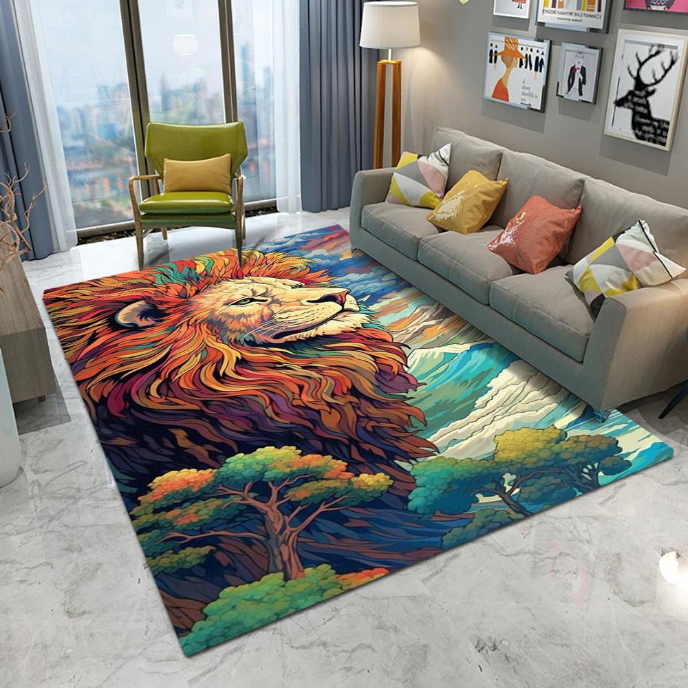 European Style Ferocious Tiger Snake Carpet Living Room Sofa Bedroom Study Kitchen Entrance Door Mat Non-slip Home Decor Rug
