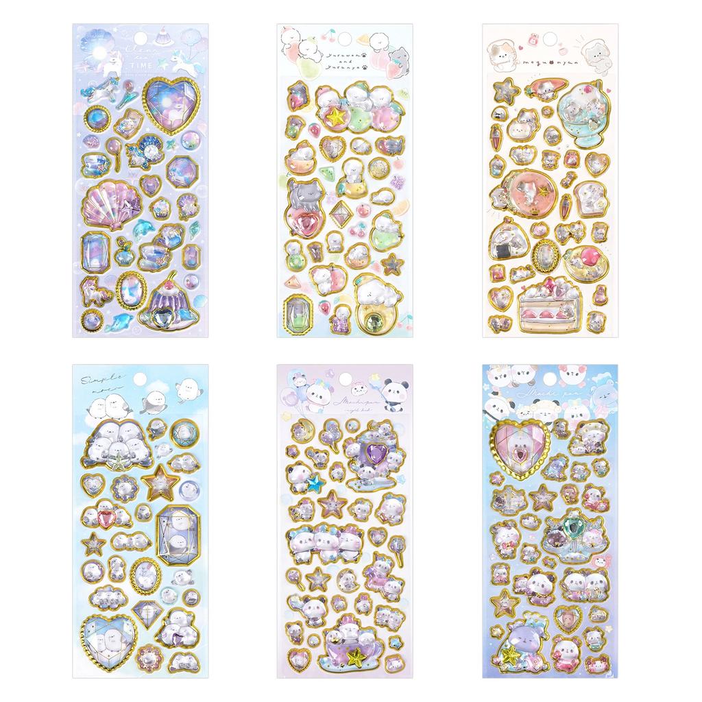 3D Panda Unicorn Cartoon Relief Crystal Sticker Children's Educational Handmade Reward Smooth-Surface Mobile Phone Decoration