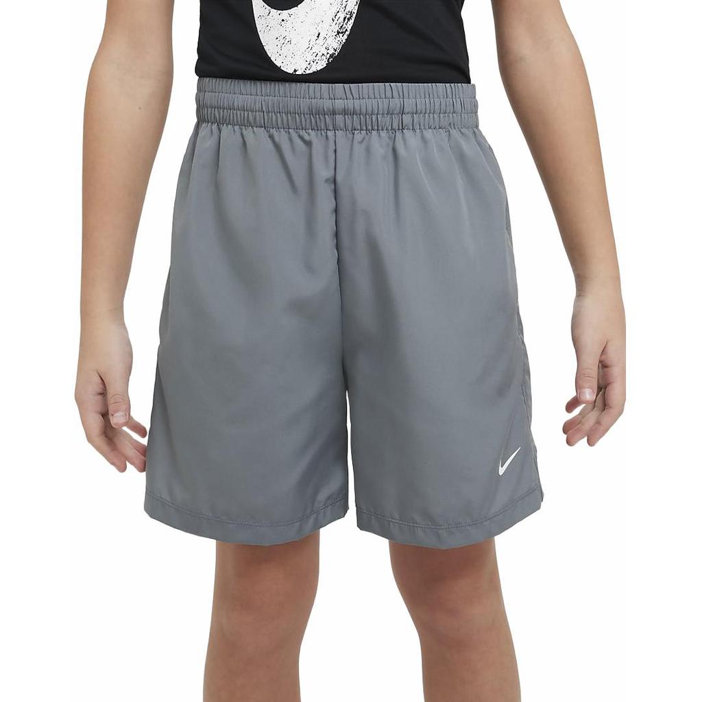 Nike Solid Color Elastic Waist Comfortable Versatile Shorts Kids shorts Gray White DX5382-084