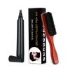 Waterproof Beard Pen + Boar Bristle Facial Hair Brush Long Lasting Hair Coverage Beard Shaped Pencil Filler Hair Growth Products