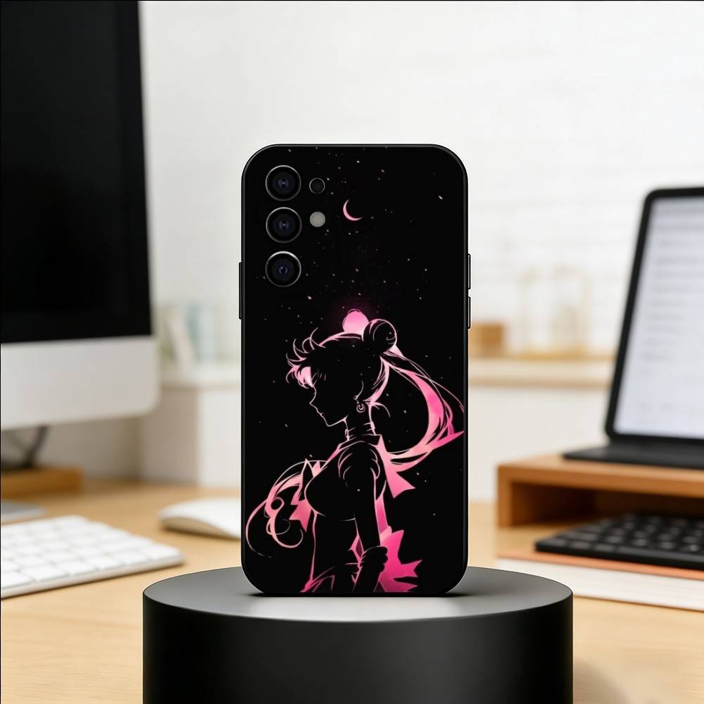 S-Sailor M-Moons Phone Case For Samsung S25,S24,S21,S22,S23,S30,Ultra,S20,Plus,Fe,Lite,Note,10,Black Cover