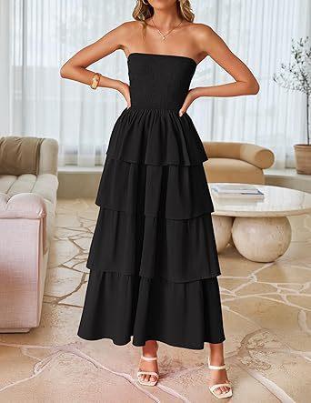 European and American women's clothing popular sleeveless off-the-shoulder pleated layered tube top long vest skirt