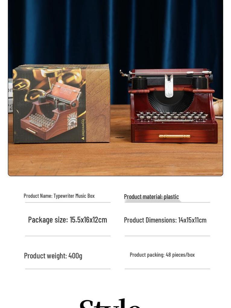 Vintage Typewriter Model: Nostalgic Decor for Home, Study, or Shop Display; Ideal for Photography Prop