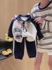 Korean Rabbit Officer Kids' Spring/Fall Sports Casual Sweatshirt & Sweatpants Set for Girls