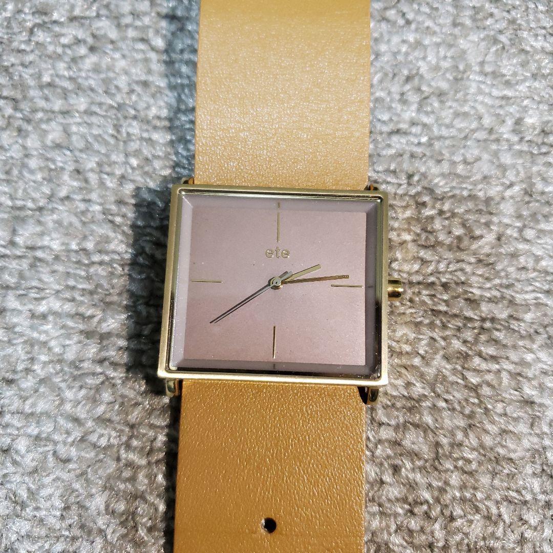 Used Ete Leather Belt Square Face Watch