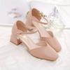 Half bag head sandals fairy style spring and summer 2025 new thick heel hollow single shoes versatile one-word buckle high heels
