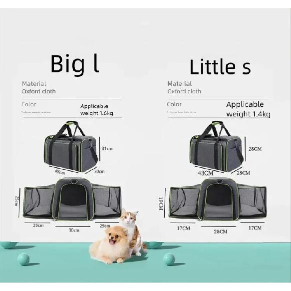 Cat/Dogs Bag Foldable Large Capacity Cat Outdoor Car Expansion Portable Pet Handbag Breathable Diagonal Cross Bag Hiking Camping