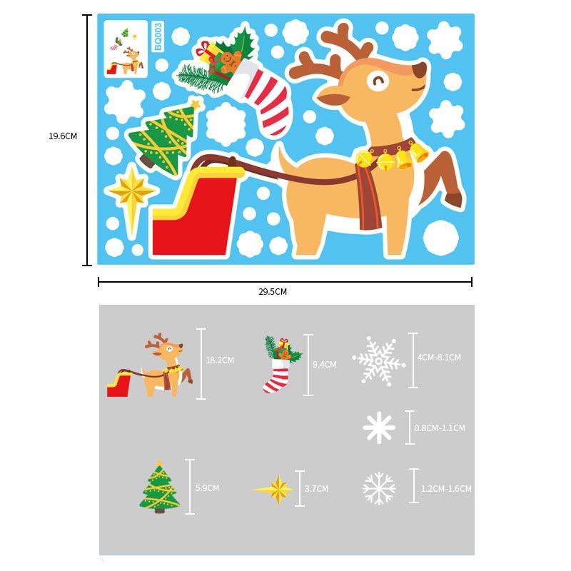 Weihnachtsspiegel-Aufkleber, Weihnachtsmann, Schneemann, Elch, Fensteraufkleber, Schneeflocke, Fensteraufkleber, Frohe Weihnachten, Frohes Neues Jahr 2025
