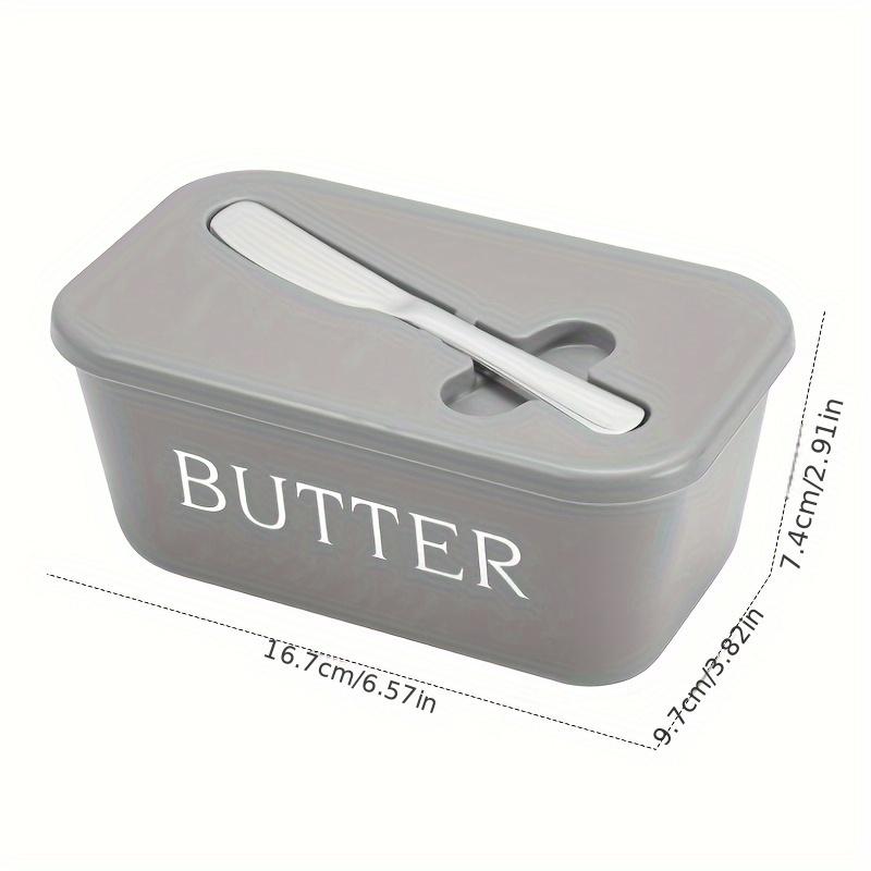 Butter Container Box with Knife Simple Restaurant Sealed Storage Box Cheese Box with Knife Butter Slicer Butter Dish Tableware