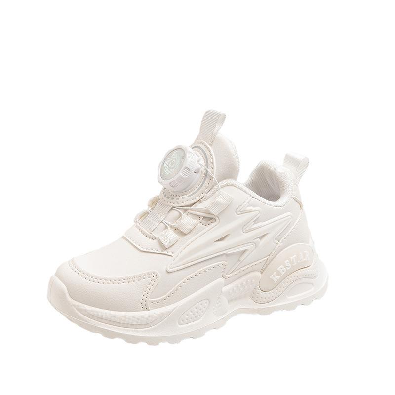 

Модная корейская детская обувь для бега Весна и осень Новая кожа Водонепроницаемая Мягкая подошва Удобная спортивная обувь 37 белый