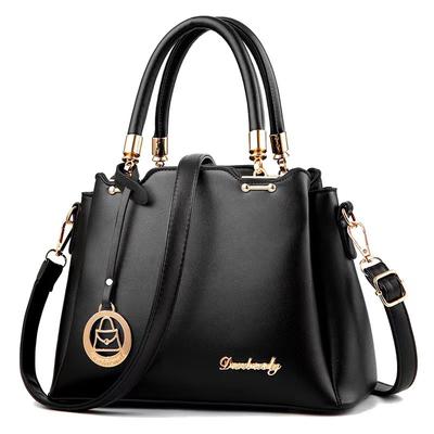 Handbag Capacity Spring New Fashion Pure Color Simple PU All Lightweight Wear-resistant Soft