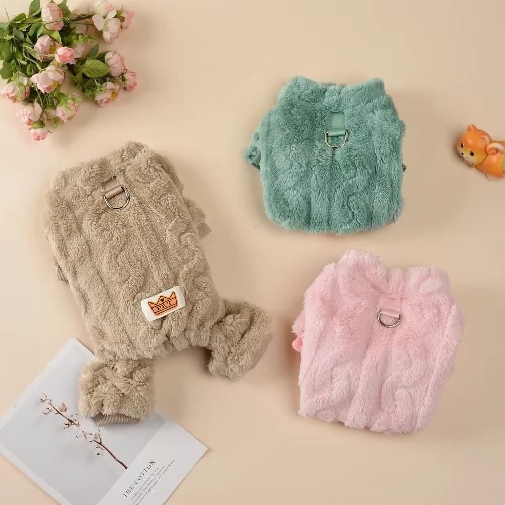 Fleece Dog Warm Clothes Windproof Dog Bodysuit Fashion Plush Dogs Coat Cat