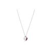 TIFFANY &CO. Return To Series Fashionable and Comfortable Double Heart 925 Silver Necklace for Women 70300095-Silver/Red Mini