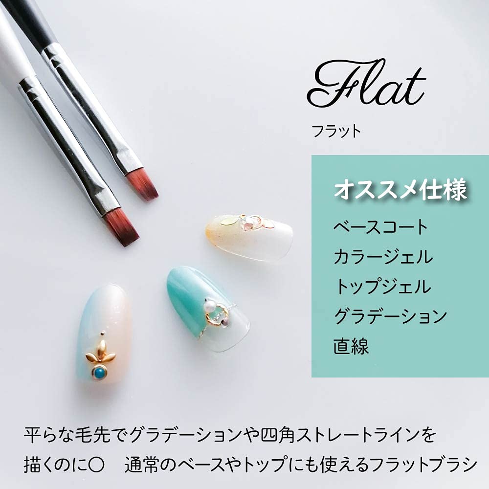 Set of 4 Gel Nail Brushes, White, with Caps, for Gel Nails, Nail Art, and Self-Nails (White, Set of 4)