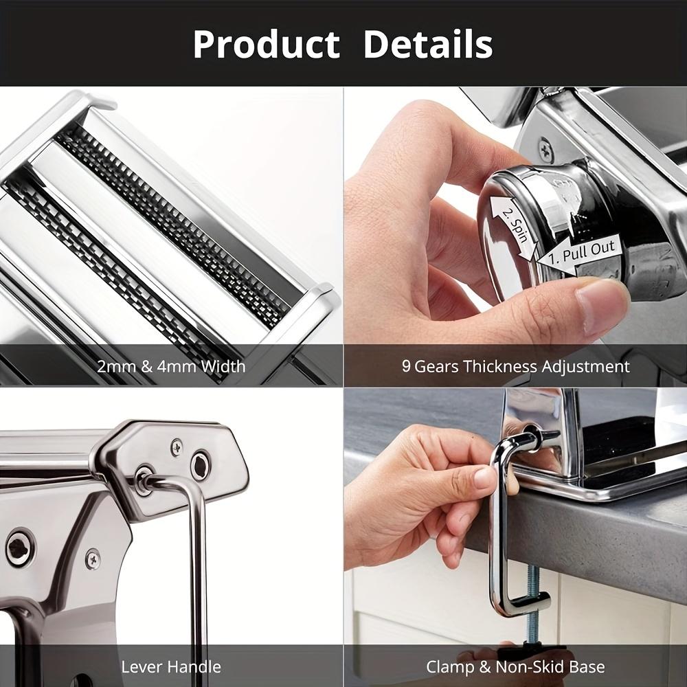 Manual Pasta Maker Machine With 7 Adjustable Thickness Settings Perfect For Spaghetti, Fettuccini, Lasagna,Dumpling Kitchen Tool