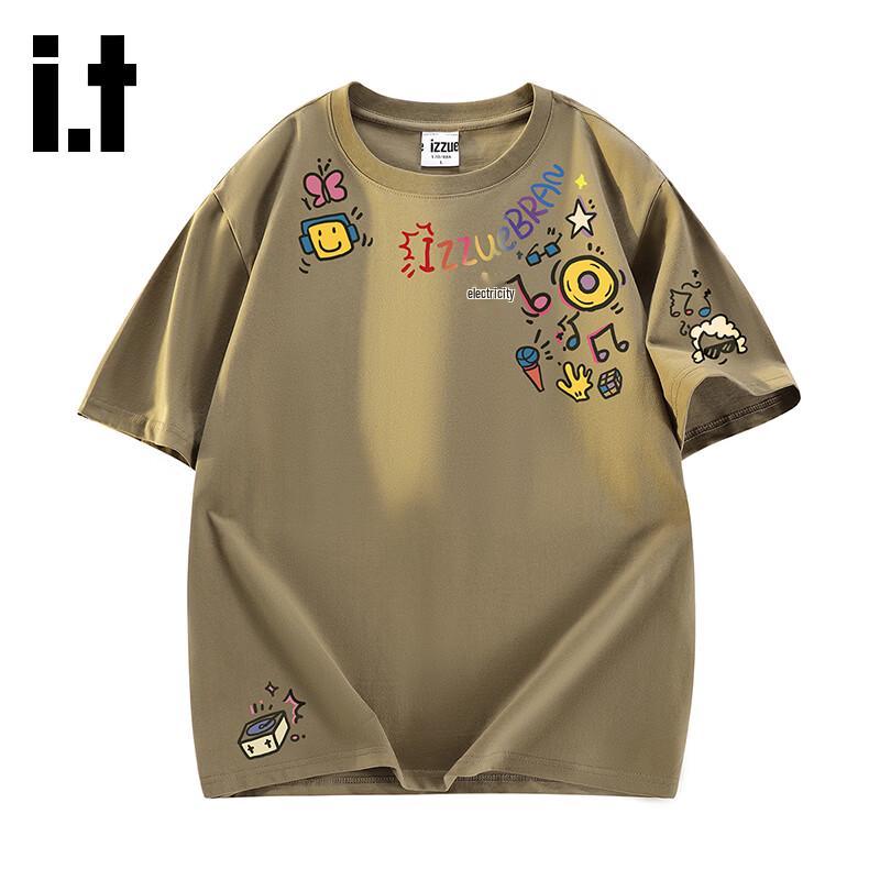 Izzue Unisex Cotton Round Neck Loose Fit Printed T-Shirt