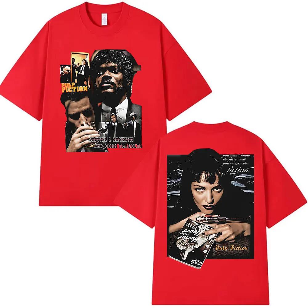 Magliette Grafiche del Film Pulp Fiction Moda Uomo Donna Abbigliamento Gotico Magliette a Maniche Corte Vintage Cotone Oversize Maglietta