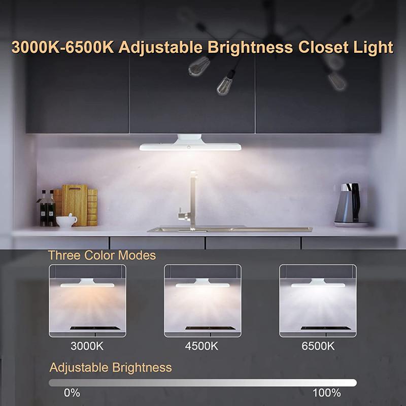 LED Night Light Magnet Dorm Cabinet Lights 30cm 1200mAh USB Nightlight Dimmable Table Lamp for Closet Kitchen Wardrobe Cupboard