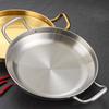 Handle Frying Pan Stainless Steel Paella Pan with Gold Handle Cooking Pot Seafood Rice Pans Non Stick  Skillet Kitchen Cookware