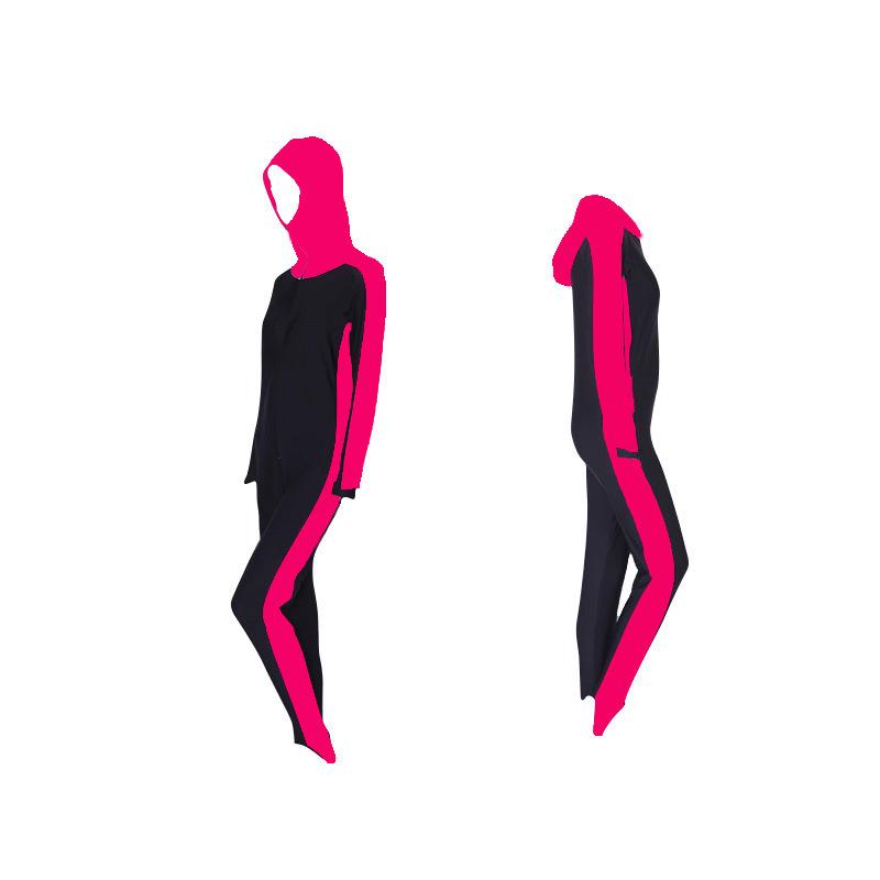 Unisex jednodílné plavky s kapucí a dlouhým rukávem na šnorchlování s UV ochranou