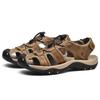 Summer Men Sandals Genuine Leather Mens Casual Shoes Outdoor Men Leather Sandals for Men Beach Shoes Roman Shoes Plus Size 38-46