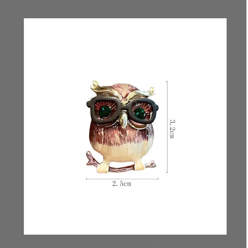 Creative Cartoon Owl Brooch Pins Vintage Cute Wear Glasses Personality Animal Brooch For Women Clothing Jewelry Accessories