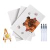 3D Canvas Paper Sponge Painting Paper Kit 3D Foam Texture Crafts Accessories with Paint Pen for Birthday Greeting Cards Travel