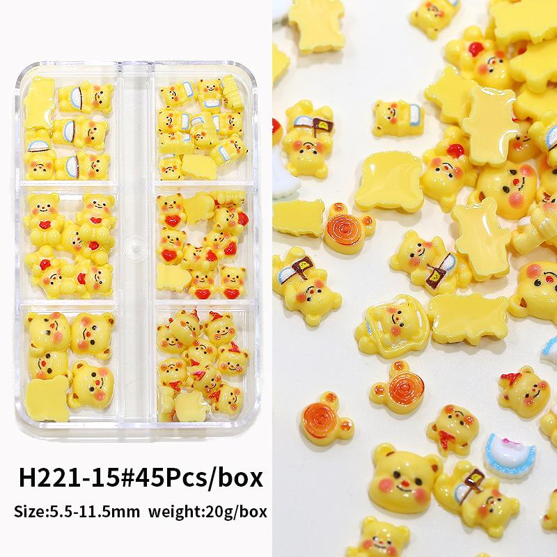 

Cartoon Yellow Bear Resin Press-On Nails - Cute Nail Art Accessories