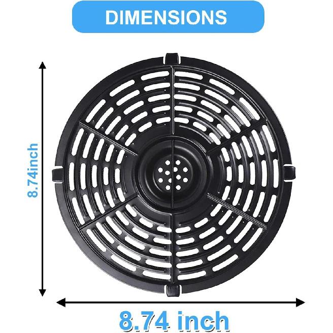 Grill Pan for Power XL 5QT Air fryer, 8.7'' 5QT Round Non-Stick Air Fryer Replacement Tray Rack Parts Accessories Crisper Plate Grill Plate,